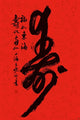 Chinese Letters on Red Background Rolled Poster Print