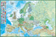 Political and Physical Map of Europe HFE Rolled Poster Print