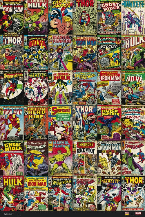 Marvel Comics Classic Covers Rolled Poster Print - 22x34