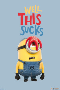 Minions Well This Sucks Blue Poster Print - 34x22