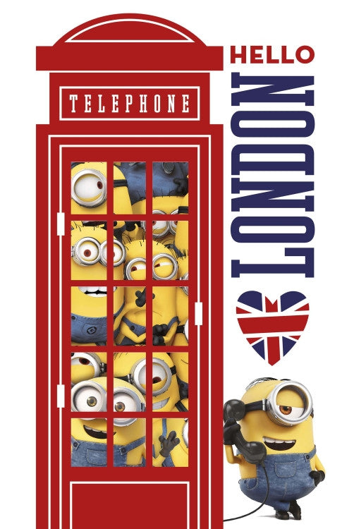 Minions Telephone Booths Rolled Poster Print - 34x22