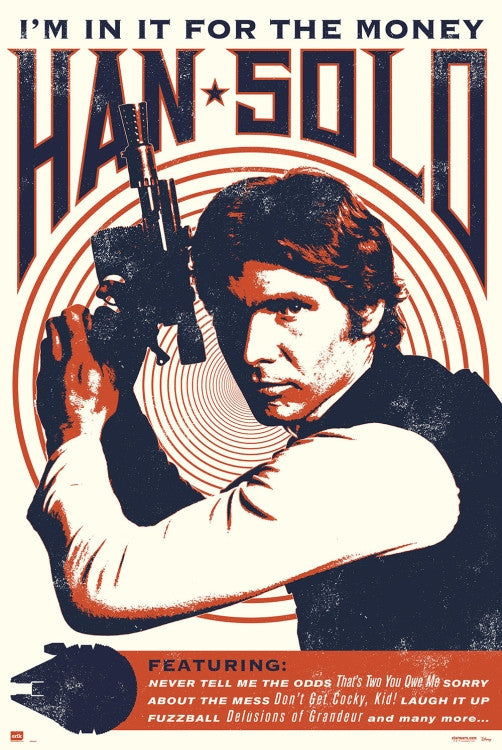 Star Wars Han Solo Rock Poster Print - 22x34