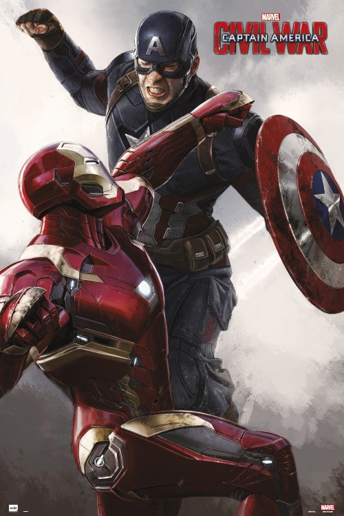 Captain America Civil War Cap Vs Iron Man Poster Print