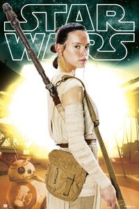 Star Wars VII Rey Poster Print - 22x34 Rolled Artwork