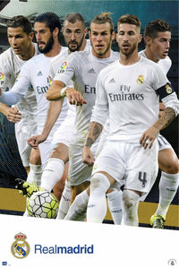 Real Madrid 2015-2016 Group Action Rolled Poster Print