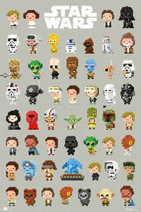 Star Wars 8-Bit Characters Rolled Poster Print - 22x34