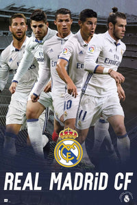 Real Madrid 2016-2017 Group Action Rolled Poster Print