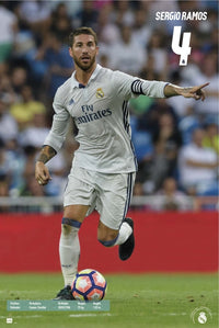 Real Madrid 2016-2017 Sergio Ramos Action Rolled Poster Print