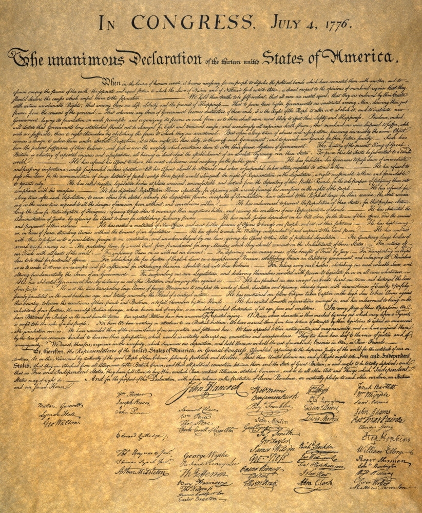 Signed Copy of the Declaration of Independence Fine Art Print by Granger Collection