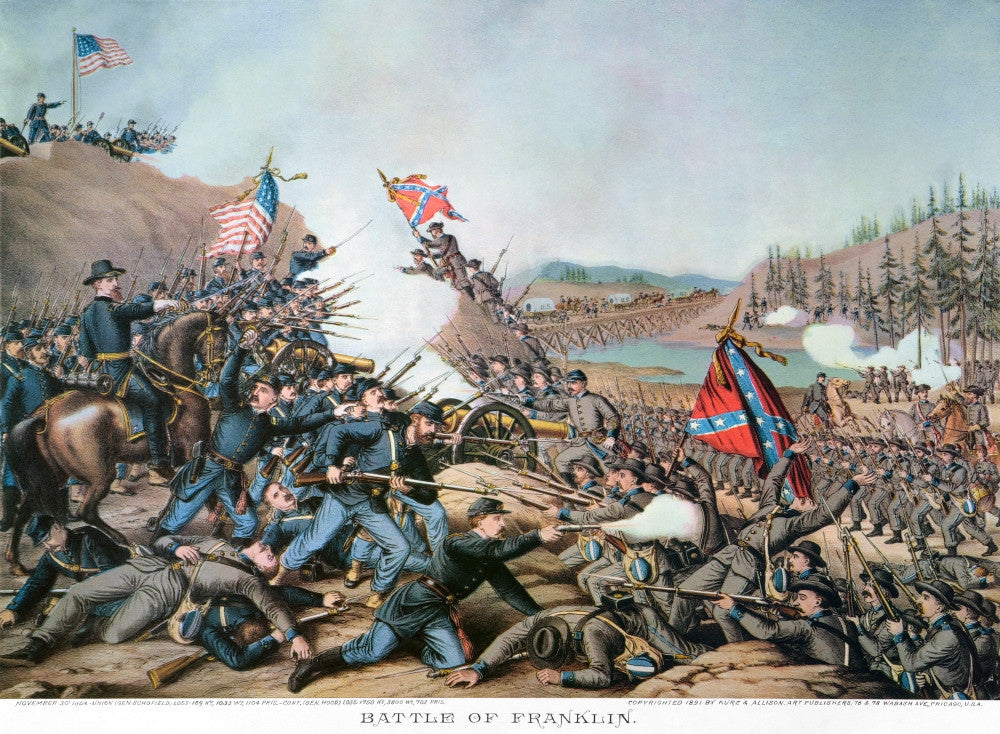 Battle of Franklin 1864 Lithograph Print by Kurz & Allison