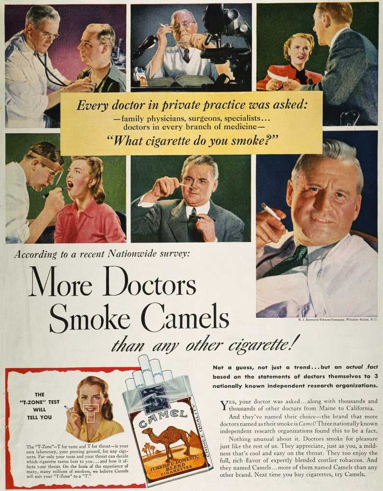 Camels Cigarette Advertisement Print, 1950 - Vintage Poster