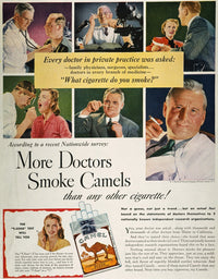 Camels Cigarette Advertisement Print, 1950 - Vintage Poster