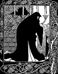 Guinevere Pen and Ink Illustration Fine Art Print by Aubrey Beardsley