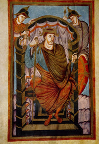 Lothair I Manuscript Illumination Fine Art Print by Granger Collection