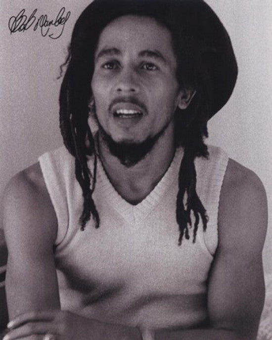 Bob Marley Black & White Pin Up Poster Print - 8x10