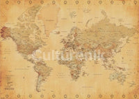 Vintage World Map Poster large wall art print 54x39