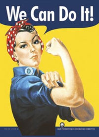 We Can Do It Rosie The Riveter mural poster measuring 39 x 54 inches.