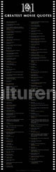 101 Greatest Movie Quotes Poster displayed on a wall, perfect for film enthusiasts.