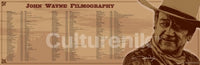 John Wayne Filmography Poster - 36x12 Print showcasing classic cinema
