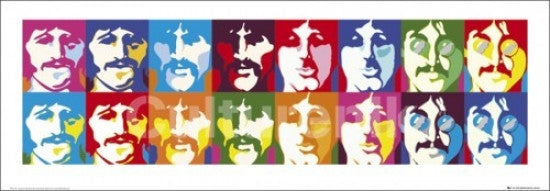 Beatles Sea Of Colors Slim Poster Print - 36x12
