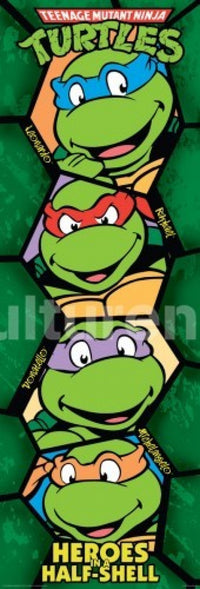 Teenage Mutant Ninja Turtles Retro Poster Print 36x12
