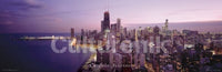 Chicago Purple Landscape Poster Print - 36x12 Rolled Poster