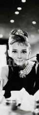 Audrey Hepburn Breakfast at Tiffany's Table Door Poster