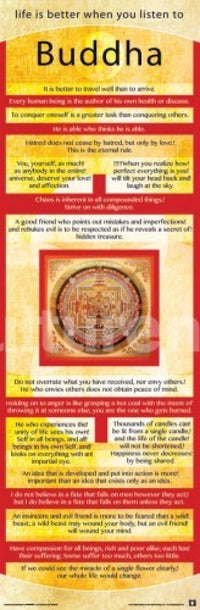 Buddha 'Life Is Better When You Listen' Rolled Poster Print