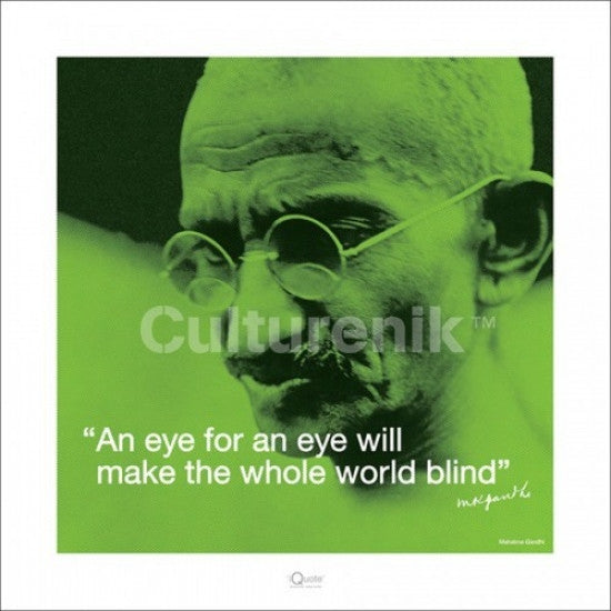 Gandhi - An Eye For An Eye Inspirational Quote Poster Print