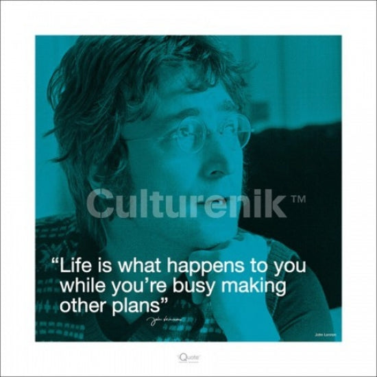 John Lennon Life Is What Happens Quote Poster (16x16) featuring inspiring typography on premium paper.