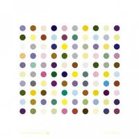 Abstract Dots - 100 Poster Print in vibrant colors, 16x16 inches.