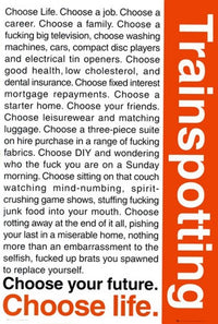 Trainspotting Life Words Rolled Poster Print - 22x34