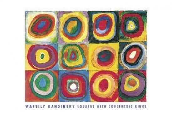Farbstudie Quadrate Art Poster by Wassily Kandinsky - Colorful Abstract Design