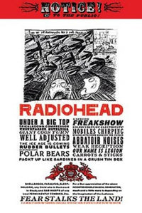 Radiohead Fear Notice Poster Print - 24x36 Rolled Art