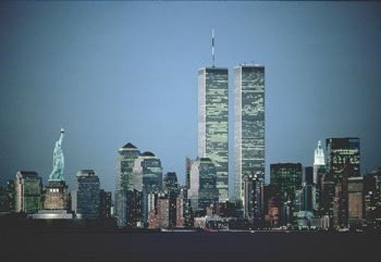 Twin Towers Nightfall Poster Print - 34x22 Rolled Art