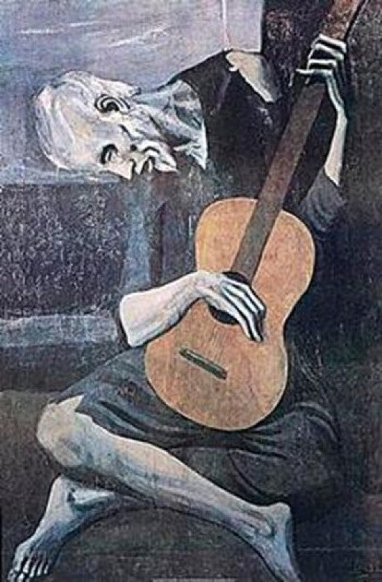 Old Guitarist Poster Print - Rolled Artwork for Home or Office