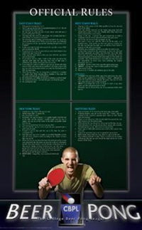 Beer Pong Official Rules Poster Print - Perfect for Game Rooms
