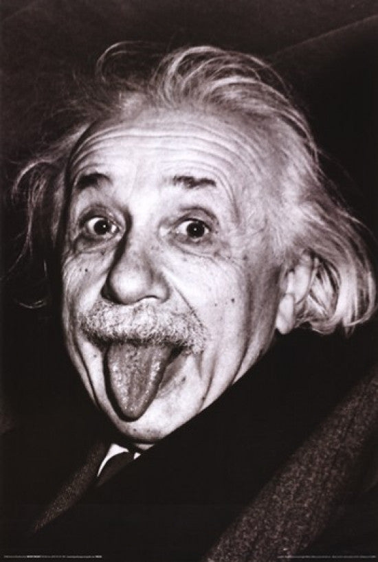 Albert Einstein Tongue Poster Print - 24x36 Rolled Poster