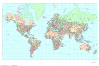 World Map Poster Print - Rolled Wall Art for Home or Office