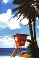 Tropical Orange Lifeguard Hut Poster Print - 22x24
