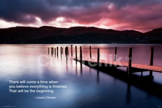 Beach Dock Beginning Quote Poster - Inspirational Wall Art