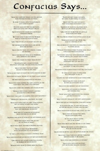 Confucius Says Poster Print - Rolled Art Print 22x34