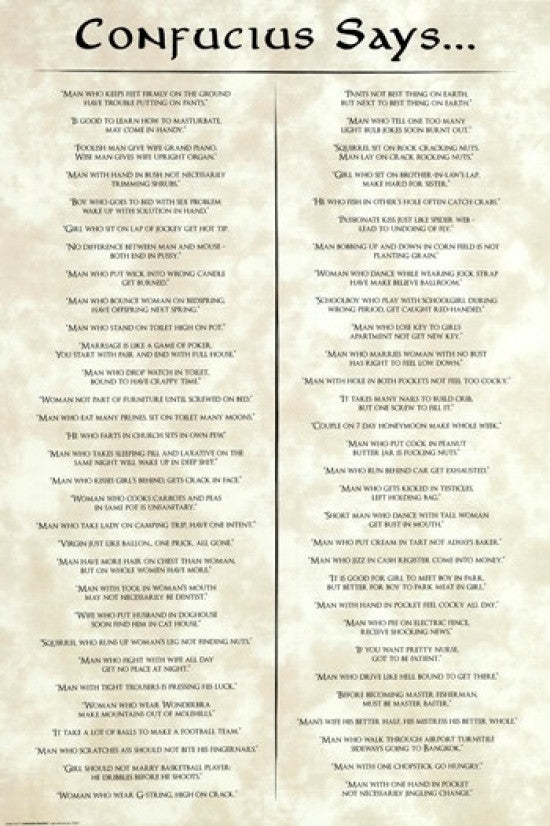 Confucius Says Poster Print - Rolled Art Print 22x34