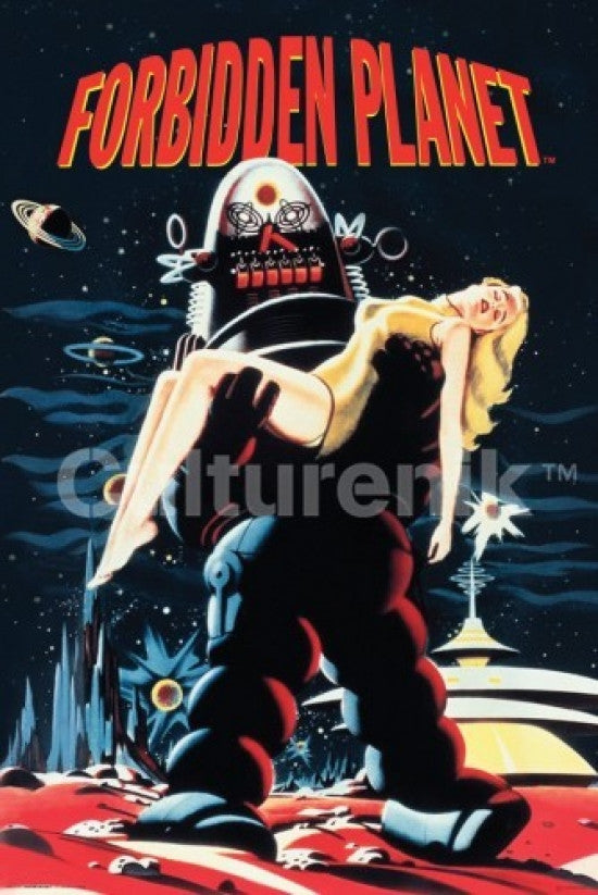 Forbidden Planet Robby Carrying Woman Poster Print - 34x22