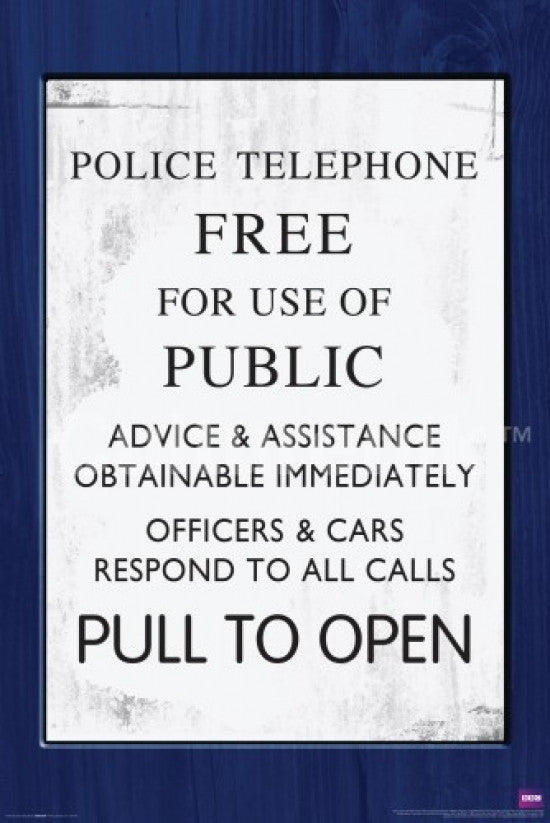 Doctor Who Tardis Sign Poster Print - 36x24 Rolled Poster