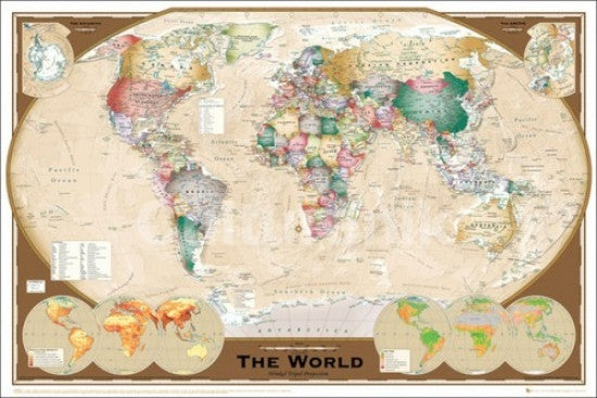 World Map Tripel Projection Poster Print (36x24)