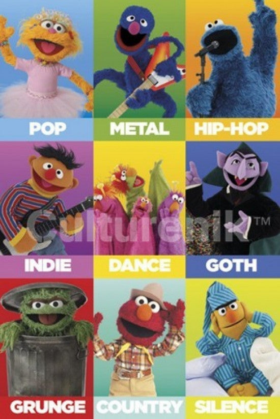 Sesame Street Music Genres Poster Print - 34x22