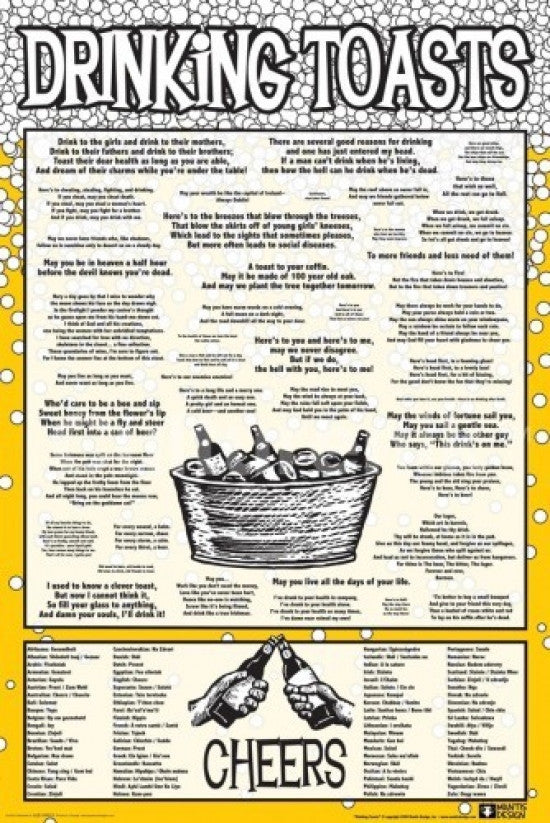 Drinking Toasts Rolled Poster Print - 34x22