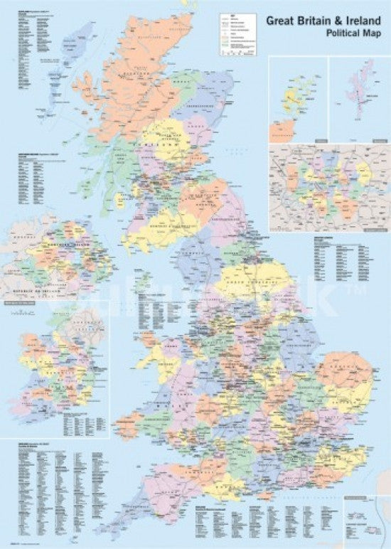UK Political Map Poster Print 36x24 - Item # IMPST5483R