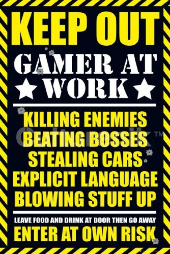 Keep Out Gamer At Work Rolled Poster - 34x22